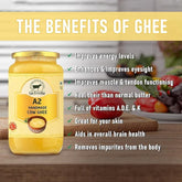 100% Natural A2 Handmade Cow Ghee By Go Fresho | High In Vitamins A, D & Healthy Desi Ghee Good For Sweets | (500ml) 16.9 Ounce | Jar Pack